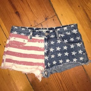 Bullhead Denim Co American Flag Shorts